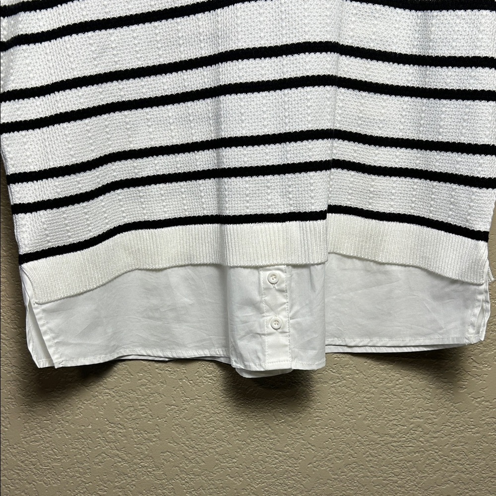 Adrianna Papell Off White Textured V-Neck Sweater - Picture 4 of 12